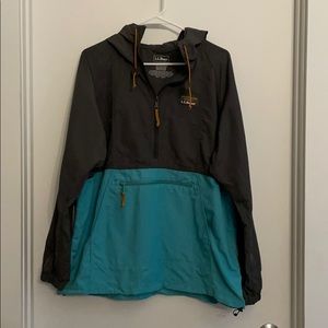 L.L. Bean Anorak in grey and turquoise